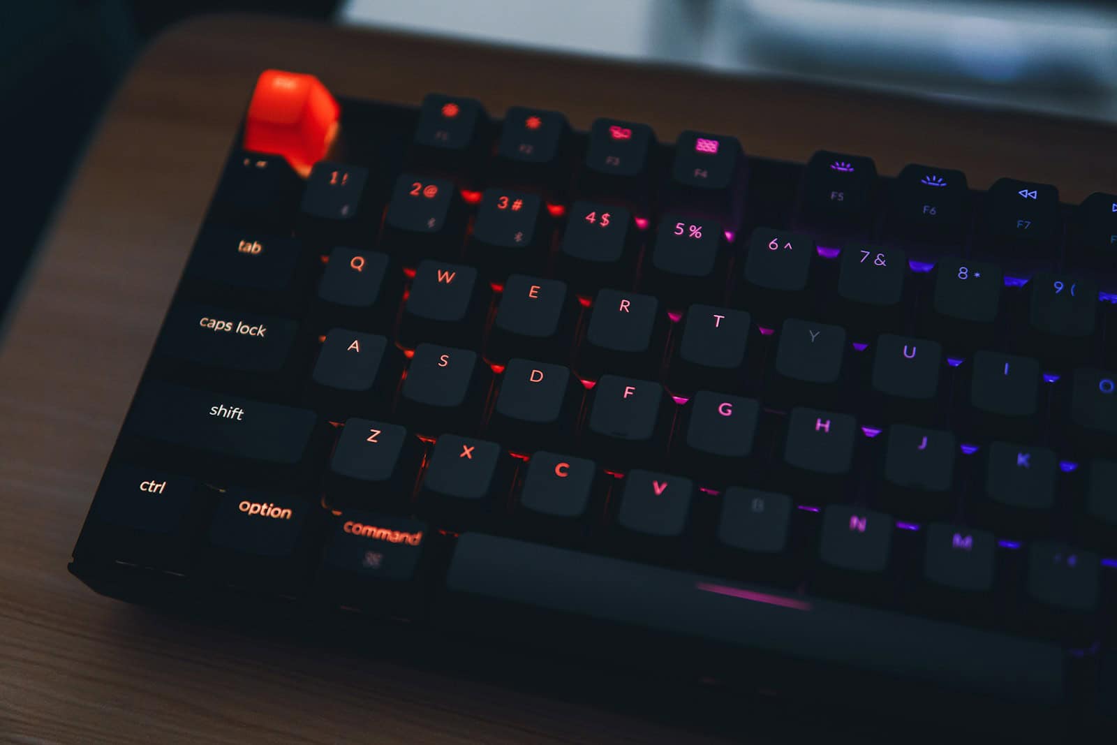 black and orange computer keyboard