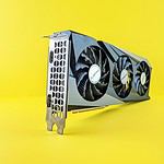 a close up of a computer fan on a yellow background