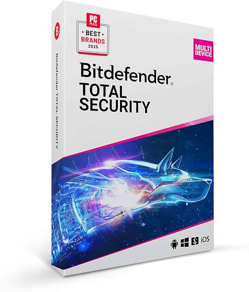 Bitdefender Total Security 2025 – Complete Antivirus and Internet Security Suite – 5 Devices | 1 Year Subscription | PC/Mac | Activation Code by Mail