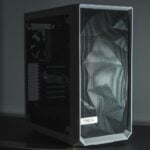 a computer tower with a monitor