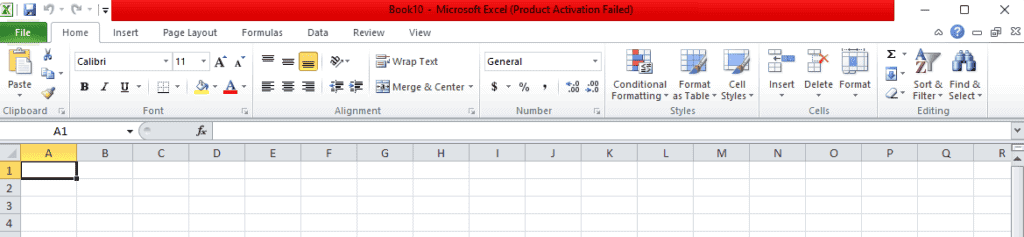 Excel Home Tab