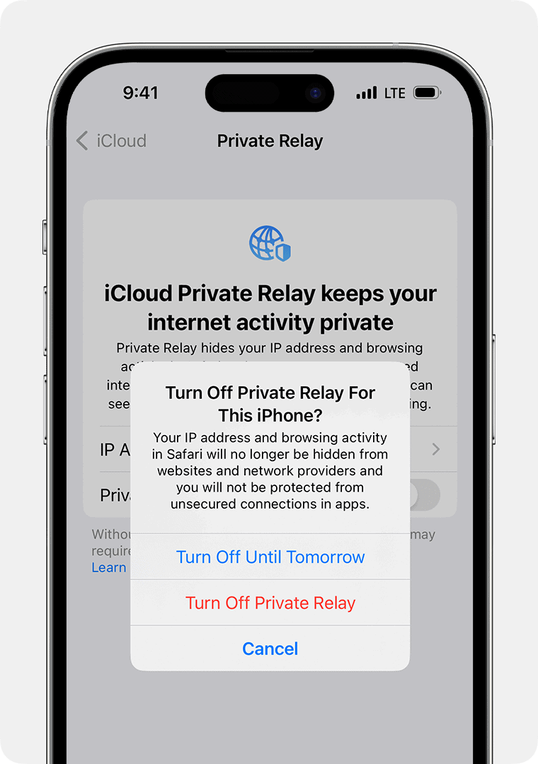 Manage iCloud Private Relay for specific websites, networks, or system settings - Apple Support