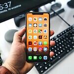 black samsung android smartphone turned on displaying icons