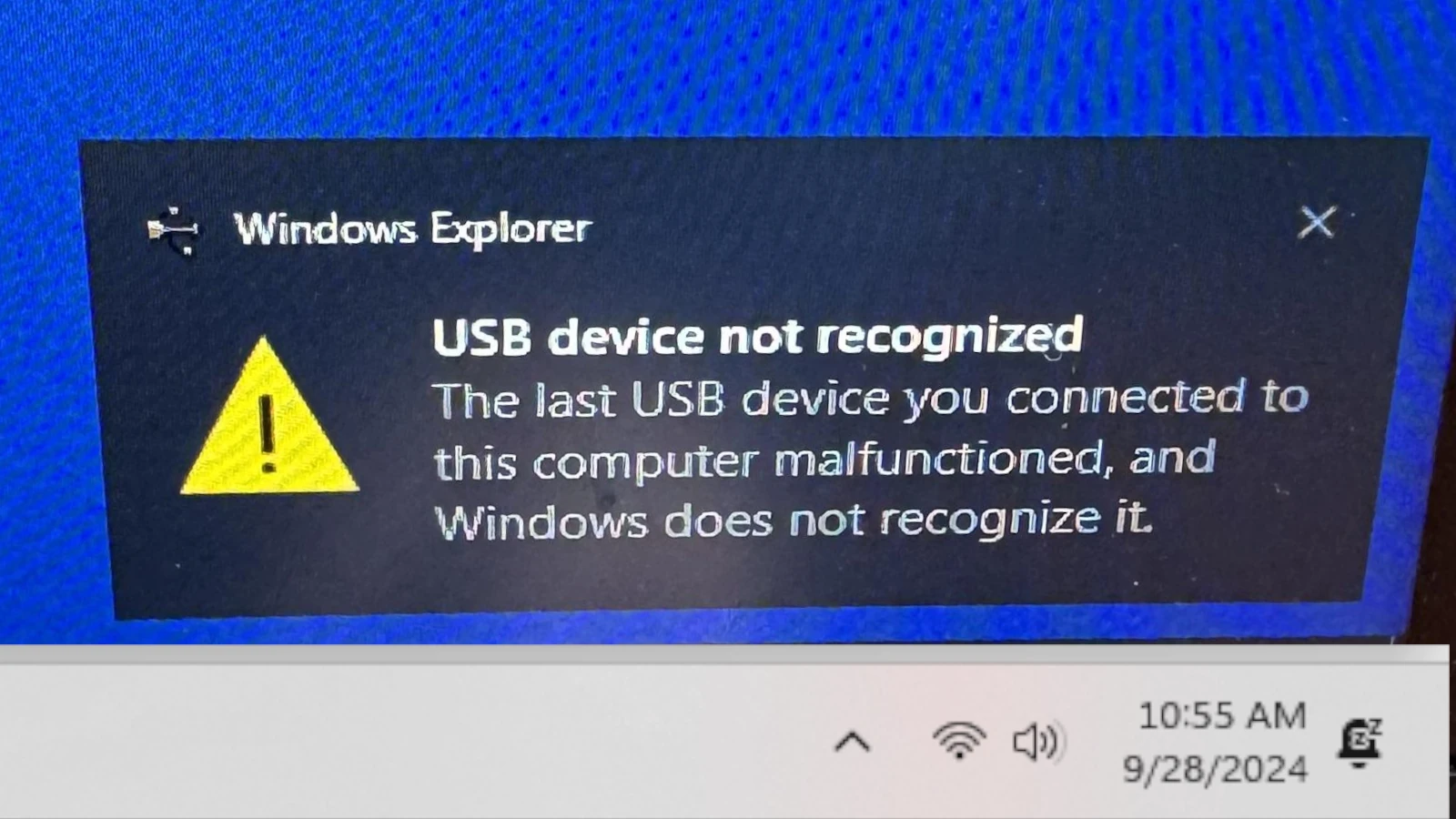 USB Device Not Recognized