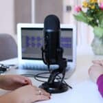black condenser microphone