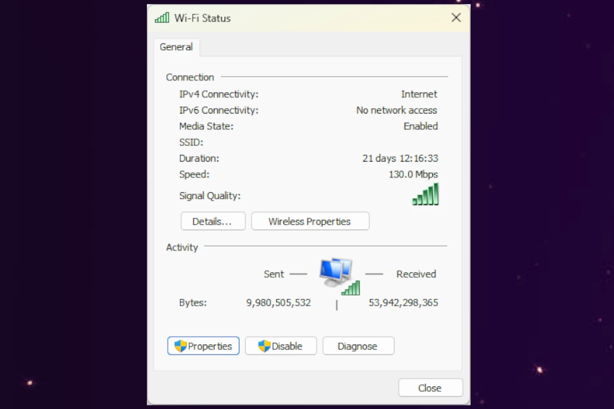 Windows Network Status