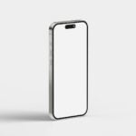 a mockup of a smartphone with a blank screen